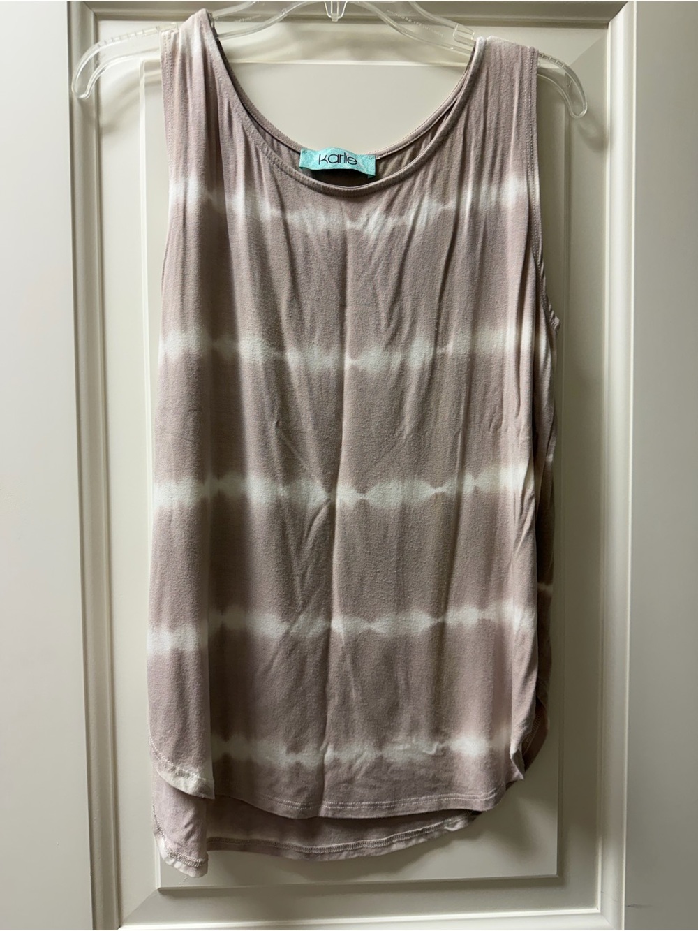 Karlie Taupe Tie Dye Sleeveless High Low Tank Top